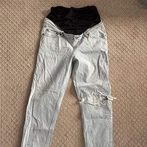 Abercrombie & Fitch Light Wash The 90’s Straightleg Maternity Jeans